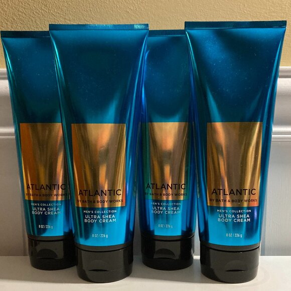 Bath & Body Works Men's Collection ATLANTIC Ultra Shea Body Cream 8 oz Lot of 4 - Picture 1 of 1